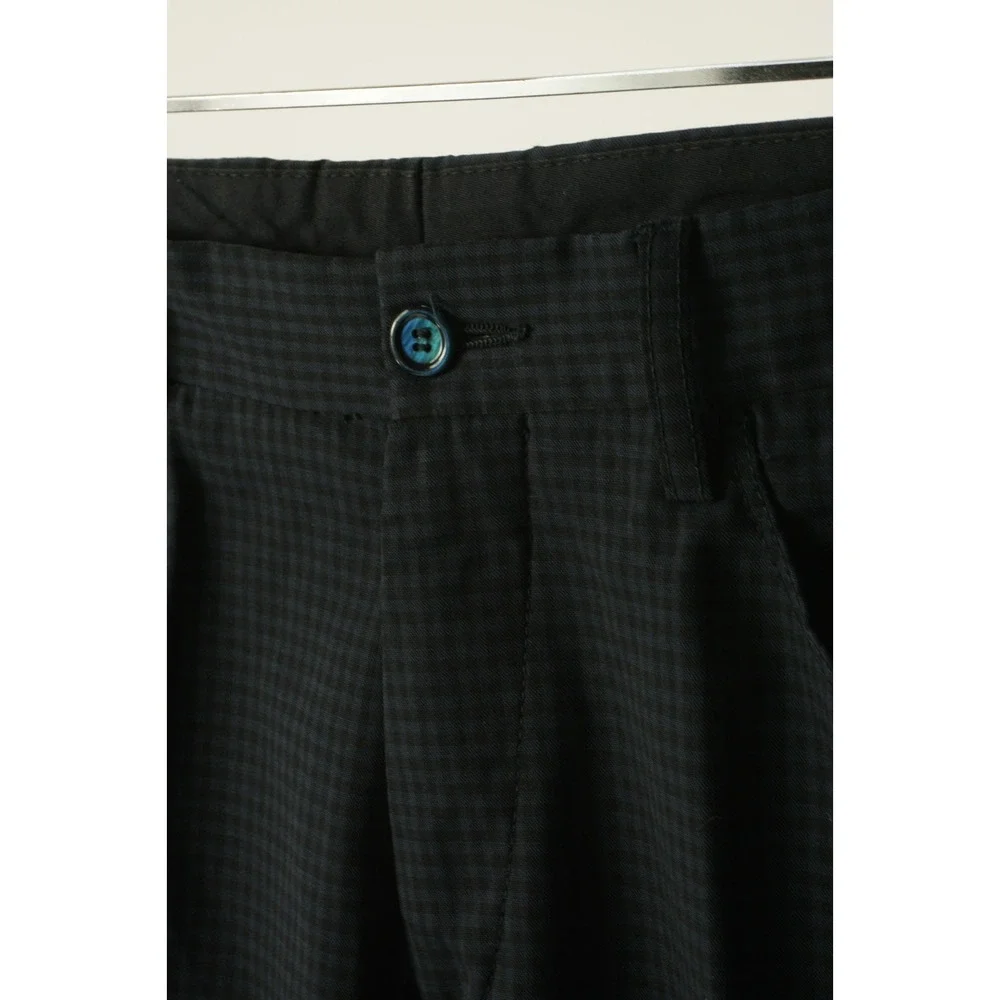 Sartore‎ Italy Compagnia della Lana Wool Pants 34 x 28 Gingham 5 Pocket Trousers